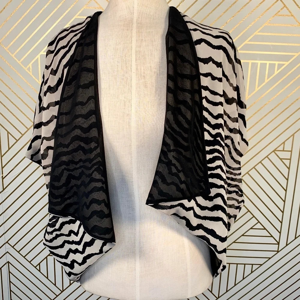 Joseph Ribkoff Zebra Print Open Front Kimono Top - image 1